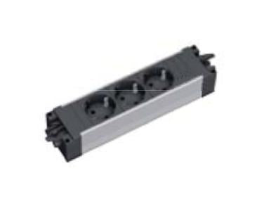 Bachmann STEP – Einbausteckdosenleiste, 3× T13, ohne Schalter, Stecker GST18I3