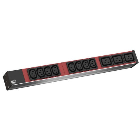 Bachmann Rack-PDU – Standard, 1-phasig, Vertikal, 1U, 16 A 230 V, 8×C13 + 3×C19, C20, 2 m