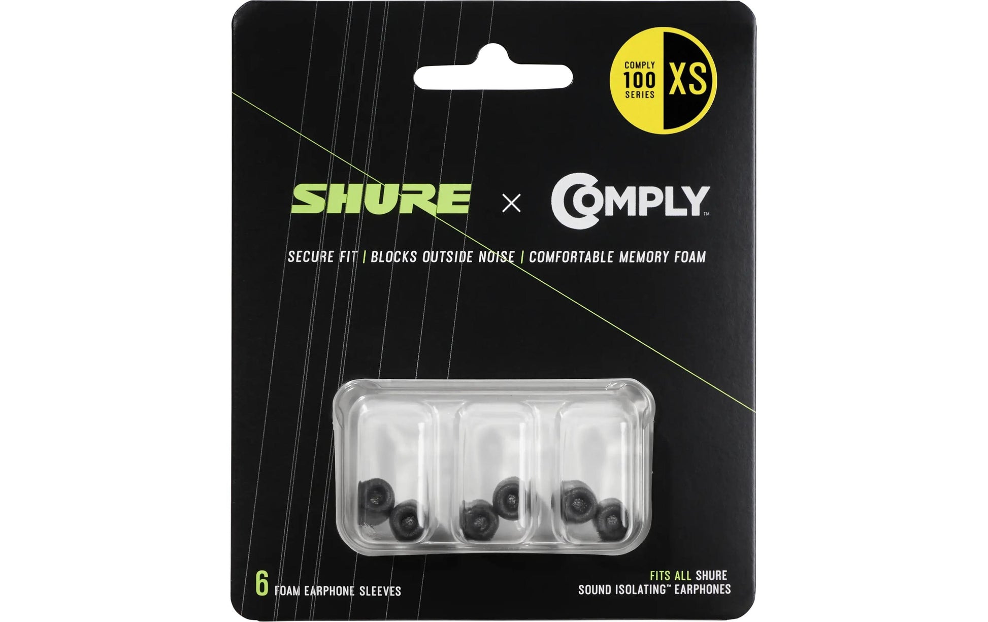 Shure EACYF1-6XS – Ersatz-Ohrpolster/Refresh-Kit – für Shure SE-Series – Schwarz – 6er-Set