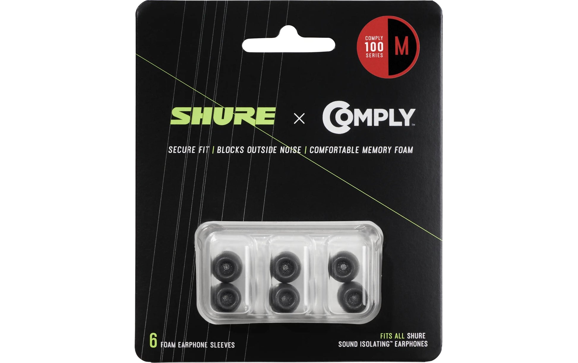 Shure EACYF1-6M – Ersatz-Ohrpolster/Refresh-Kit – für Shure SE-Series – schwarz – 6er-Set