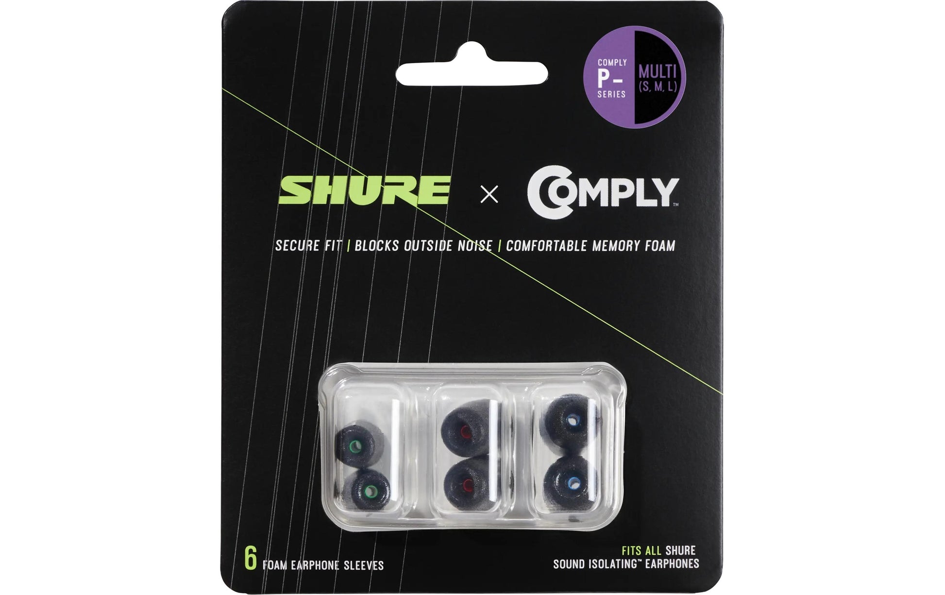 Shure EACYPF-6KIT – Ersatz-Ohrpolster/Refresh-Kit – für Shure – Schaum, S/M/L – Schwarz – 6er-Set
