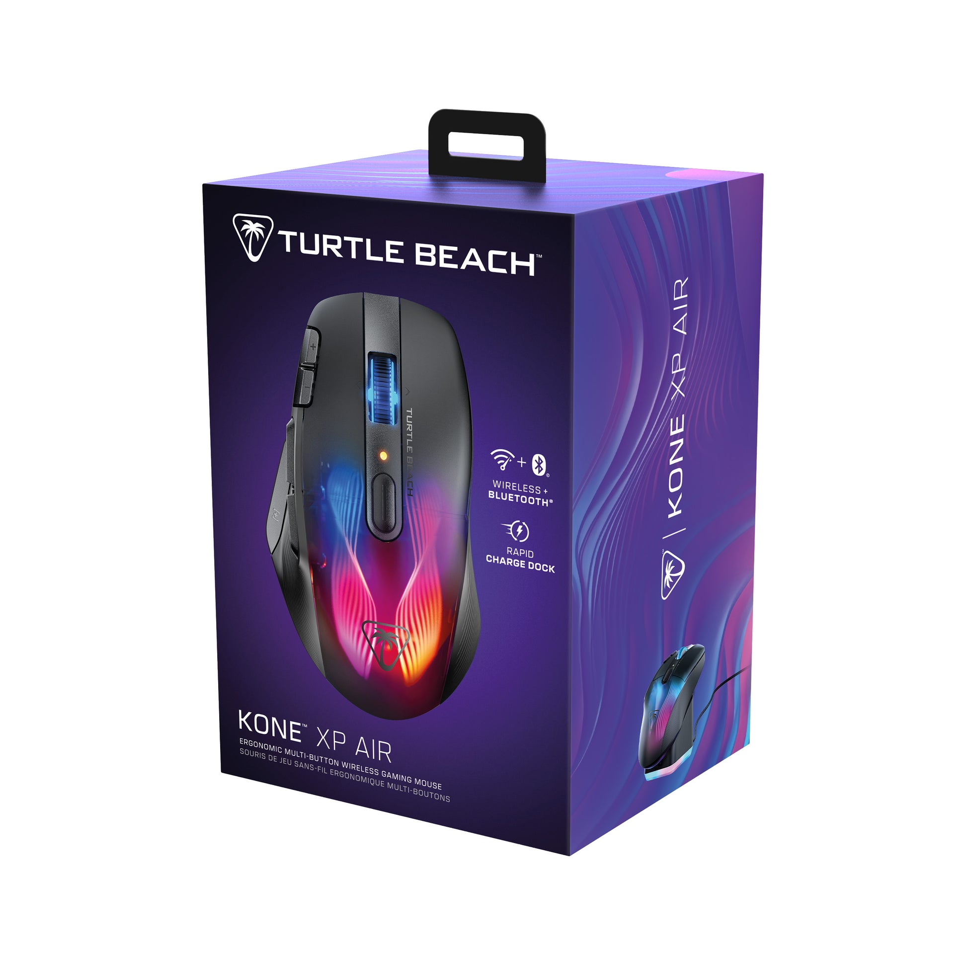Turtle Beach Kone XP Air Gaming-Maus – kabellos, USB-C, 19'000 dpi, 10 Tasten, RGB, schwarz