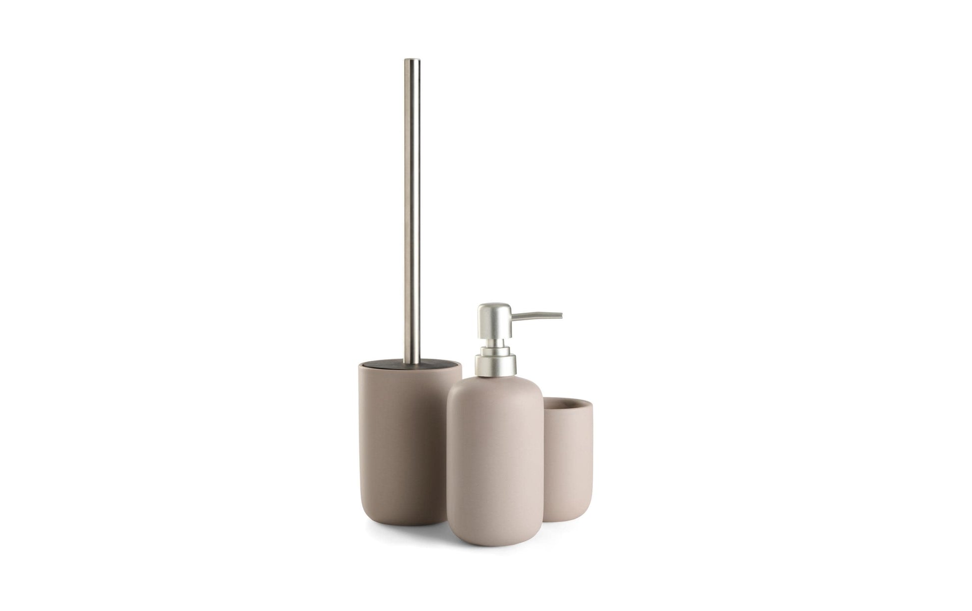 Schou Badezimmer-Set – Keramik, freistehend, Grau, 3-teiliges Set