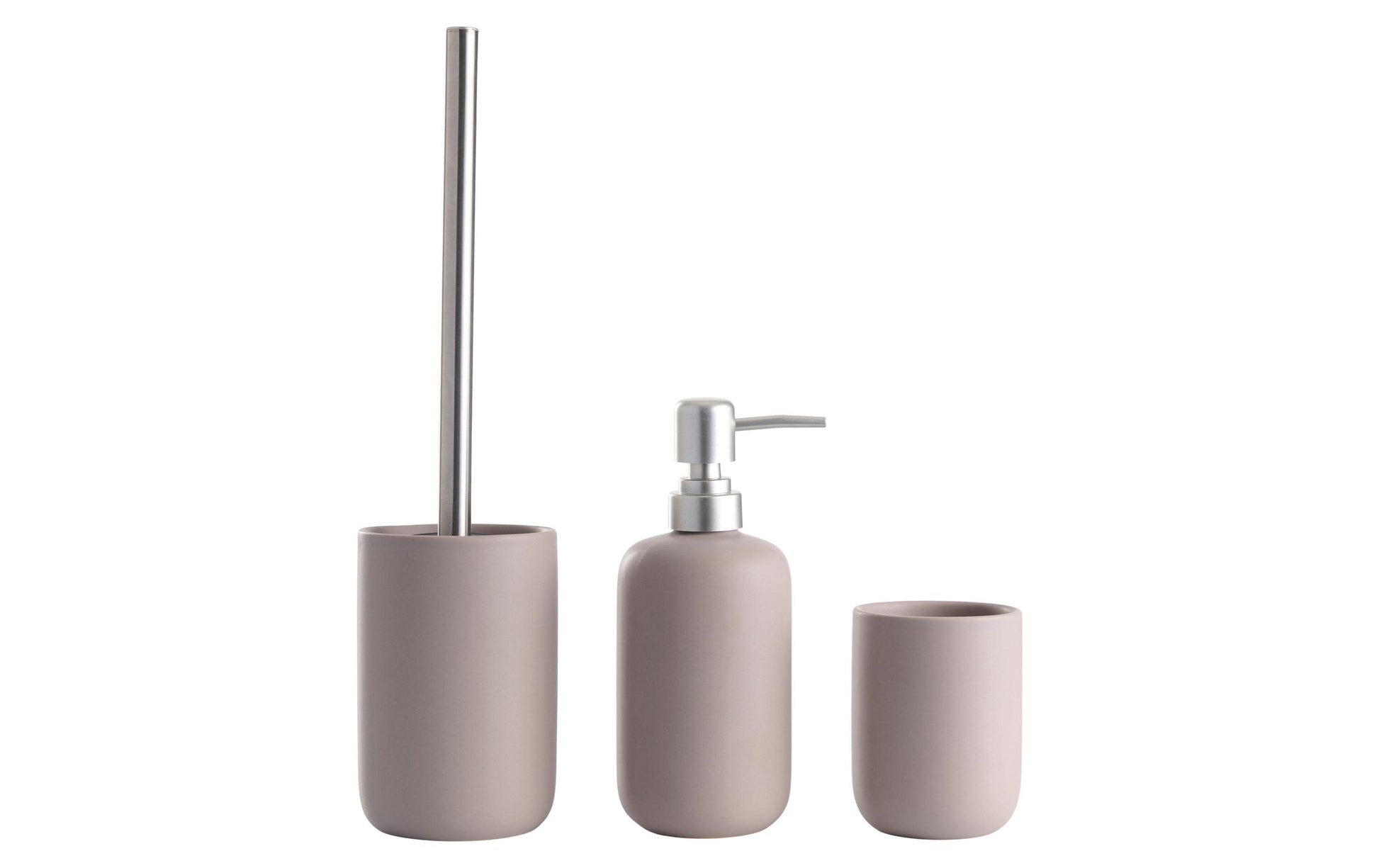 Schou Badezimmer-Set – Keramik, freistehend, Grau, 3-teiliges Set