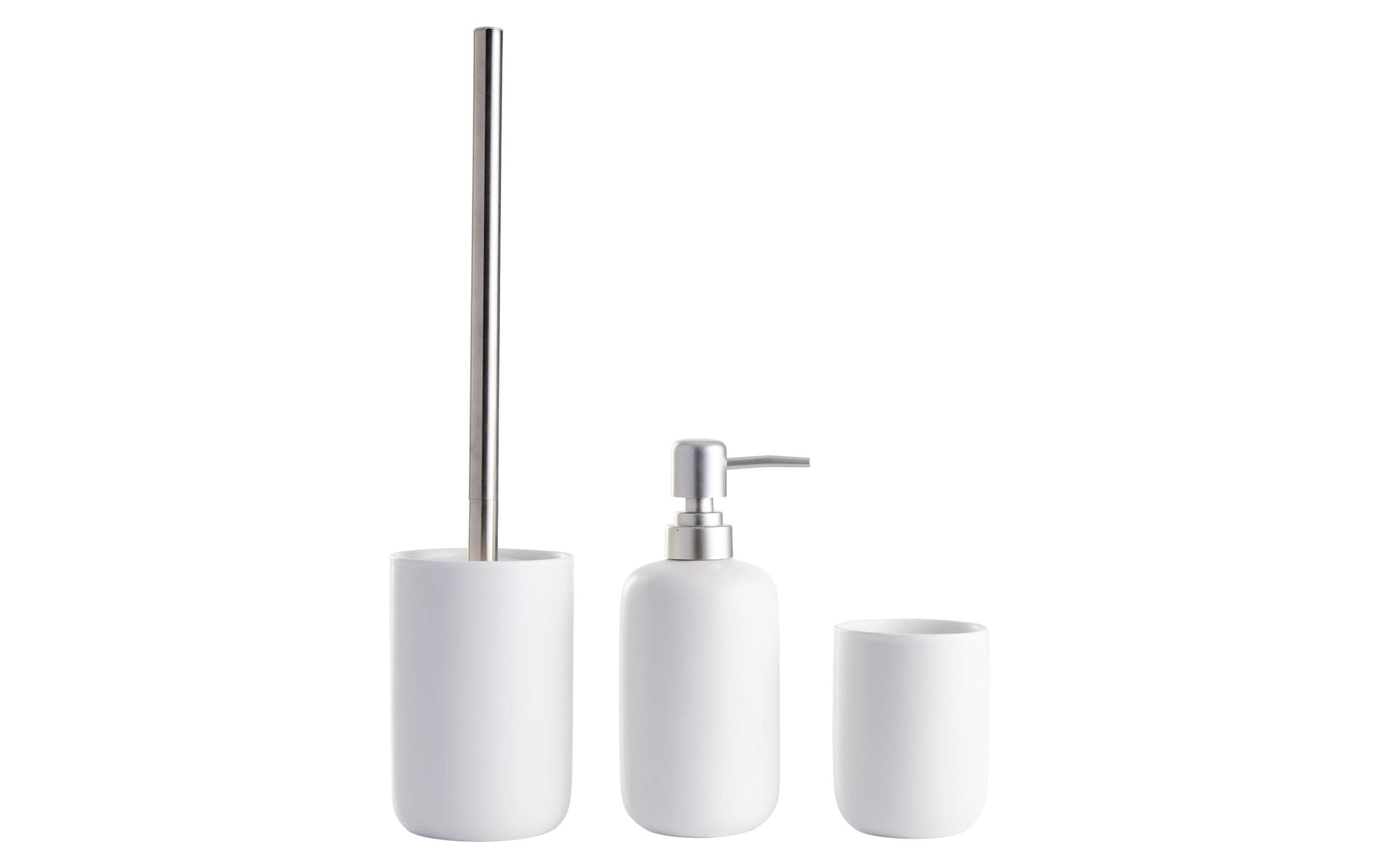 Schou Badezimmer-Set – Keramik, freistehend, Weiss, 3-teiliges Set