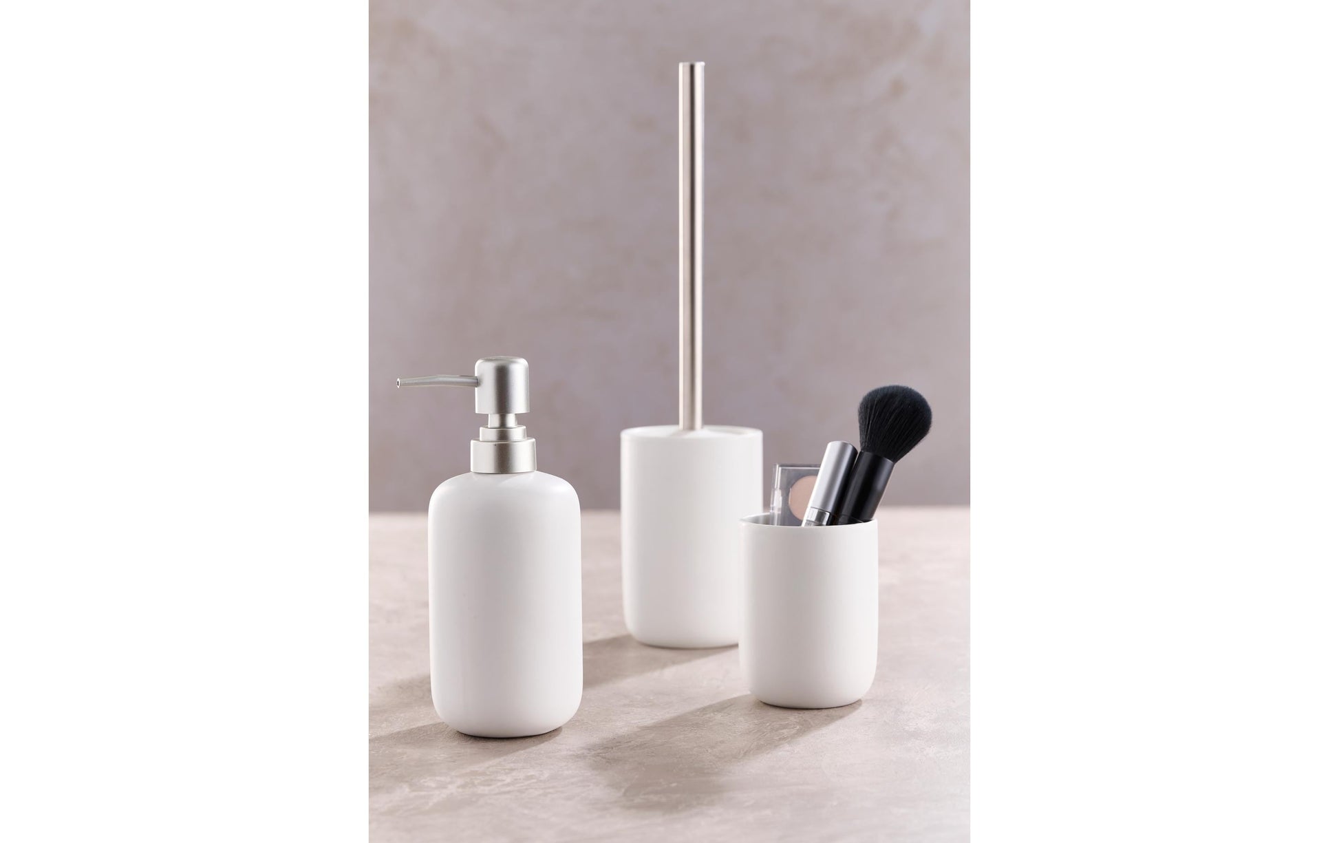 Schou Badezimmer-Set – Keramik, freistehend, Weiss, 3-teiliges Set