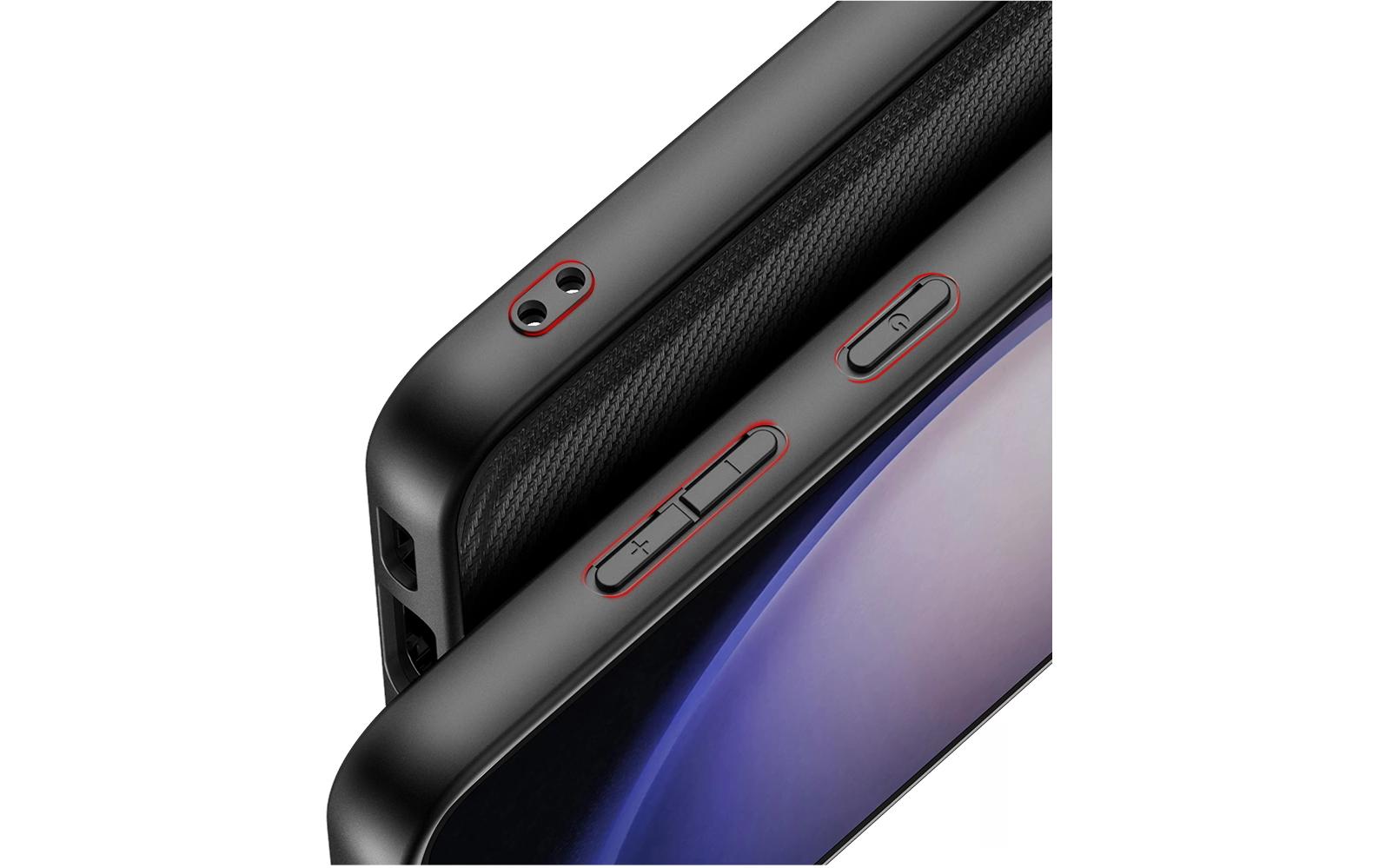 nevox StyleShell NYLO – Backcover – für Samsung Galaxy S25, Nylon+PC+TPU, Schwarz, Karbonfaser