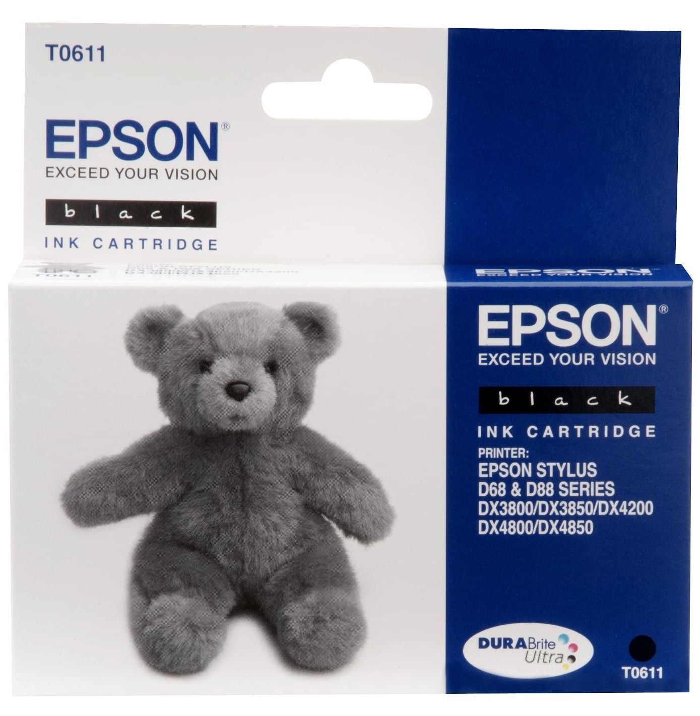 Epson Tintenpatrone T0611, Schwarz, 250 Seiten – für Inkjetdrucker/Multifunktionsgeräte