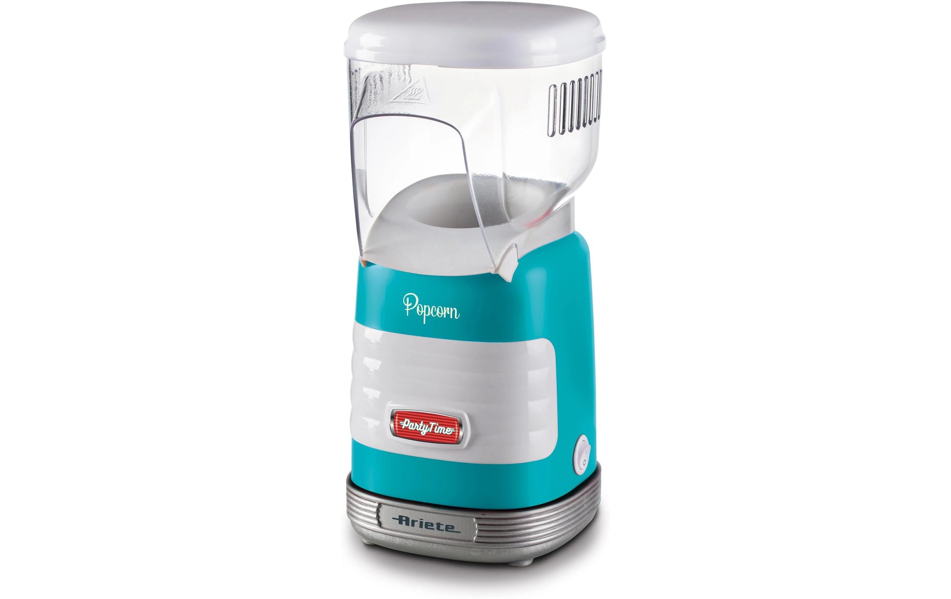 Ariete Popcornmaschine ARI-2956-BL – 60 g, Heissluft, 1100 W – Blau/Transparent