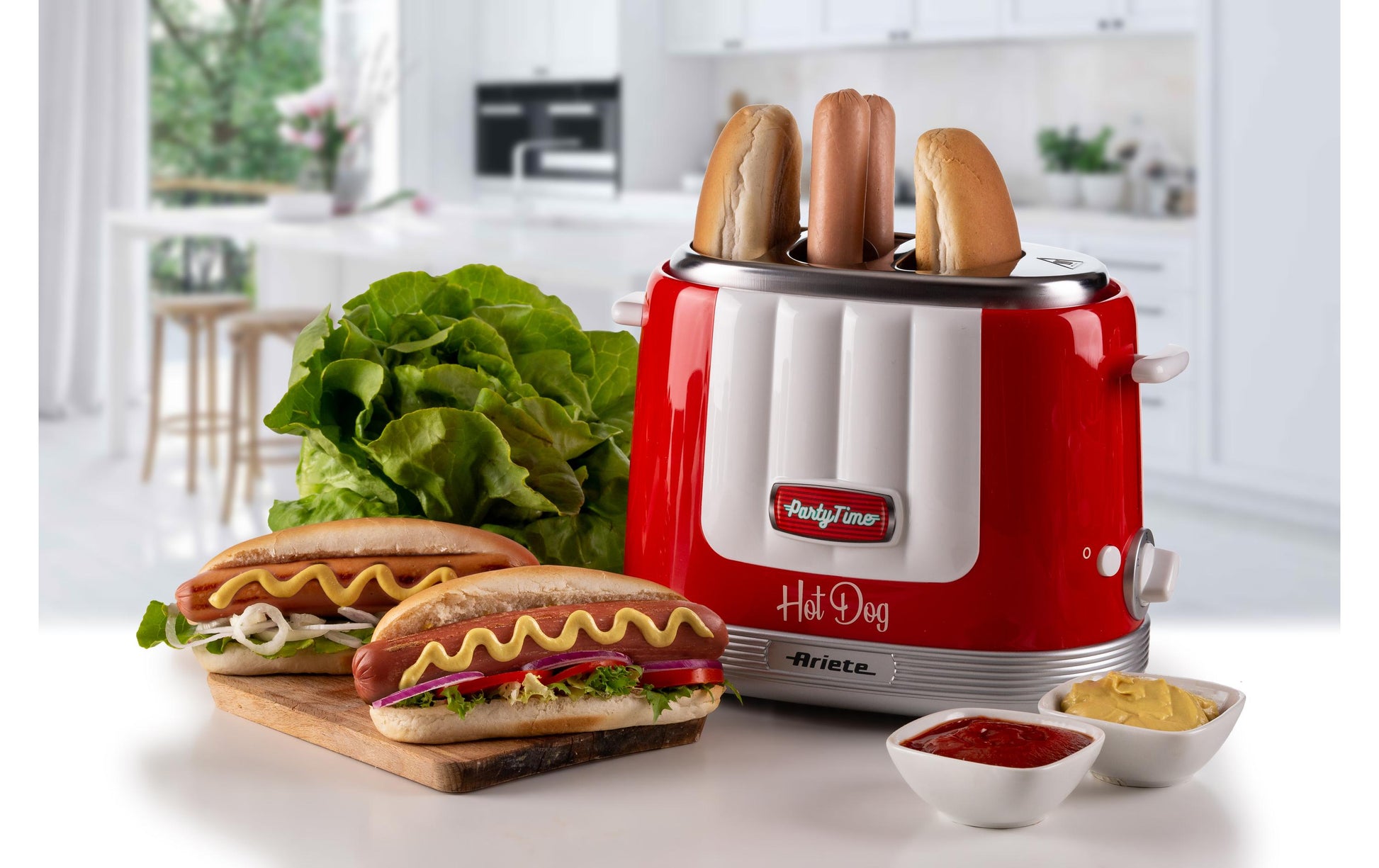 Ariete Hot-Dog-Gerät ARI-206-RD – 2 Hot Dogs, 5 Stufen, 650 W – Hellblau