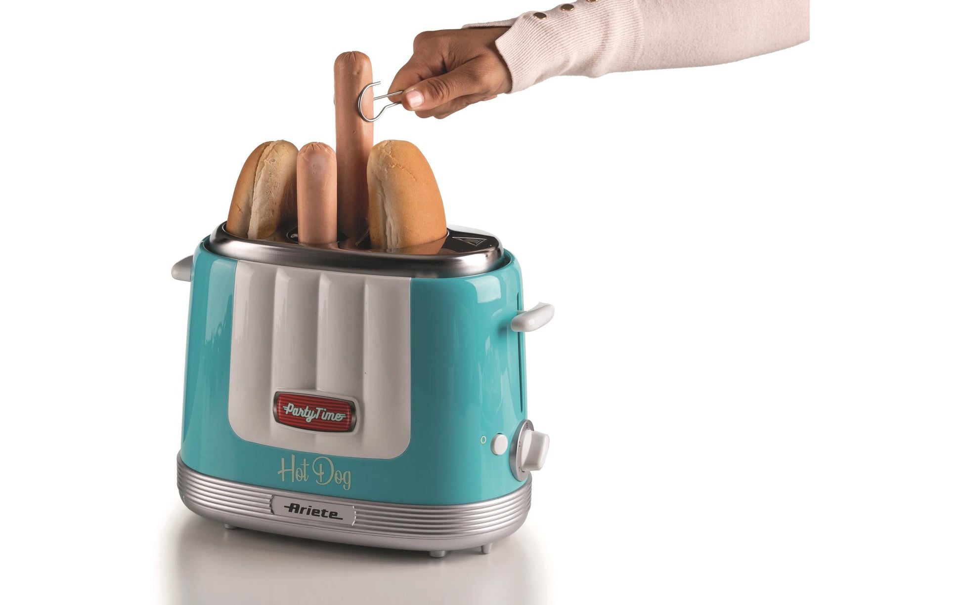 Ariete Hot Dog-Toaster ARI-206-BL – 650 W, 2 Hot Dogs, 5 Stufen – Hellblau