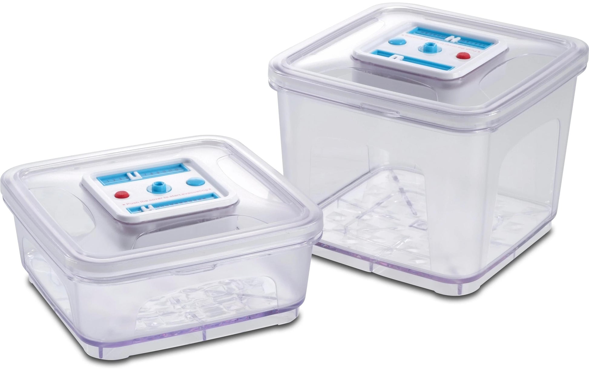 Solis Vakuumbehälter (eckig) 1 l + 2,8 l – für Vakuumversiegelungssysteme, 2 Stk., Kunststoff, Transparent