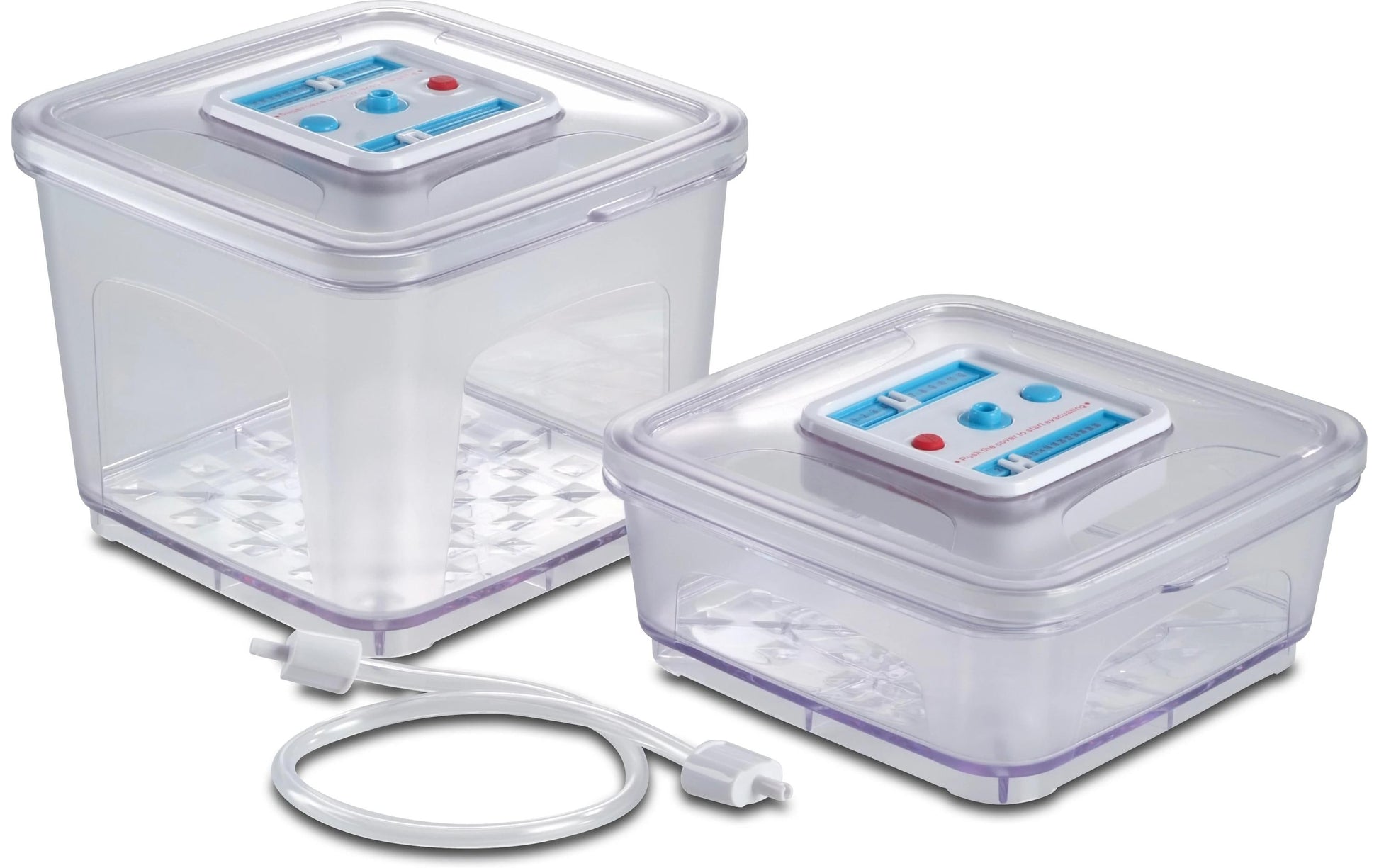 Solis Vakuumbehälter (eckig) 1 l + 2,8 l – für Vakuumversiegelungssysteme, 2 Stk., Kunststoff, Transparent