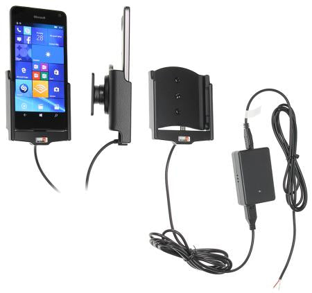 Brodit Auto-Halterung, kipp- und schwenkbar, mit 2 A Ladefunktion – für Microsoft Lumia 650 – Schwarz