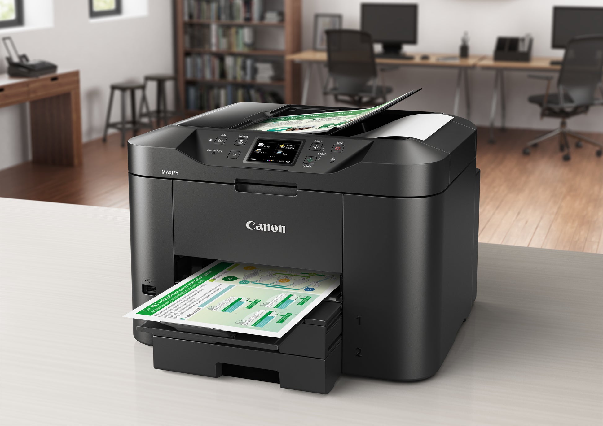 Canon MAXIFY MB2750 – Farbiges Tintenstrahl-MFP A4, 4-in-1 – USB/LAN/WLAN – Duplex, ADF – 24 Seiten/Min S/W
