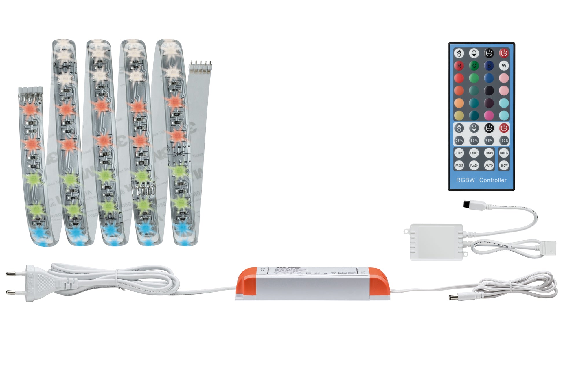 Paulmann LED-Strip MaxLED RGBW Starterset – 1,5 m, 630 lm, 18 W, RGB + 2700 K, dimmbar, weiss