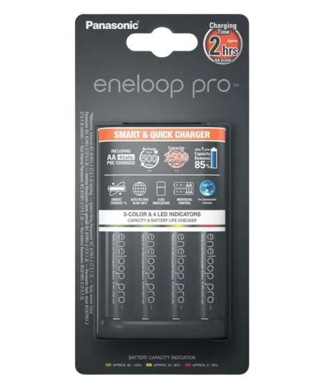 Panasonic Eneloop Ladegerät – LED-Anzeigen – für AA- und AAA-Akkus
