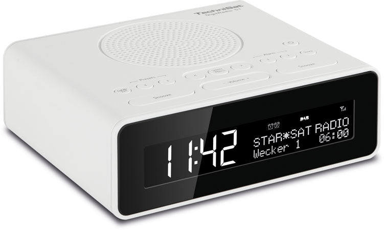 TechniSat DigitRadio 51 – Radiowecker – DAB+, UKW, Netzbetrieb – Weiss