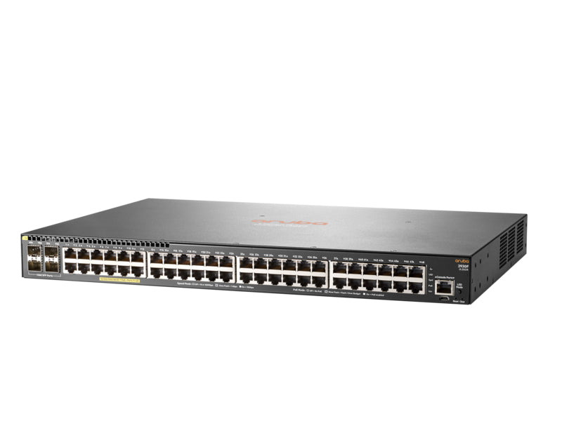 HPE Aruba 2930F – Managed L3 Switch – 48× 1G, 4× SFP, PoE+, PoE-Budget 370 W, 19", 1U