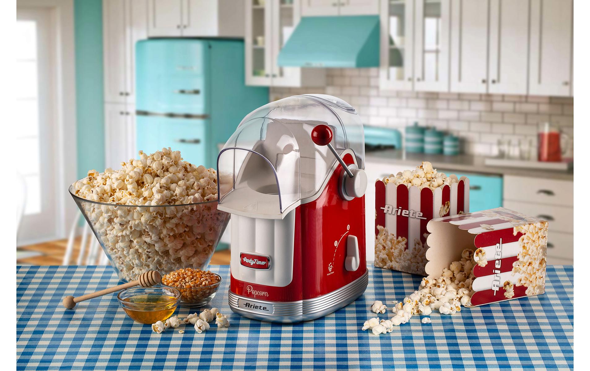 Ariete Popcorn-Maschine ARI-2958-RD – 600 g, Heissluft, 1100 W – Rot/Weiss