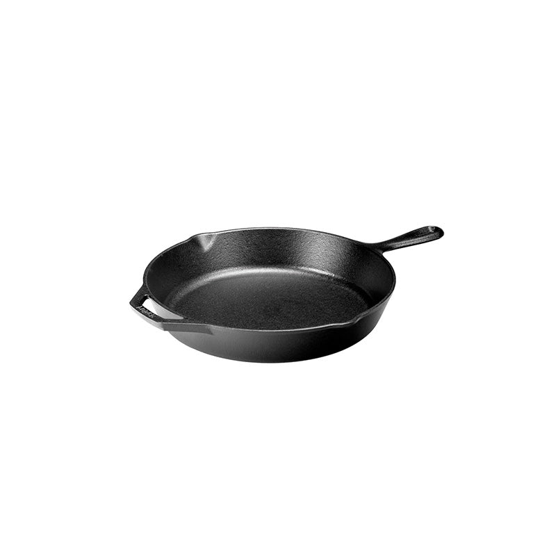 Lodge Fonduepfanne RUMO BARBEQUE – Ø 31 cm, Gusseisen, für Backofen, Grillrost, Feuer, Schwarz