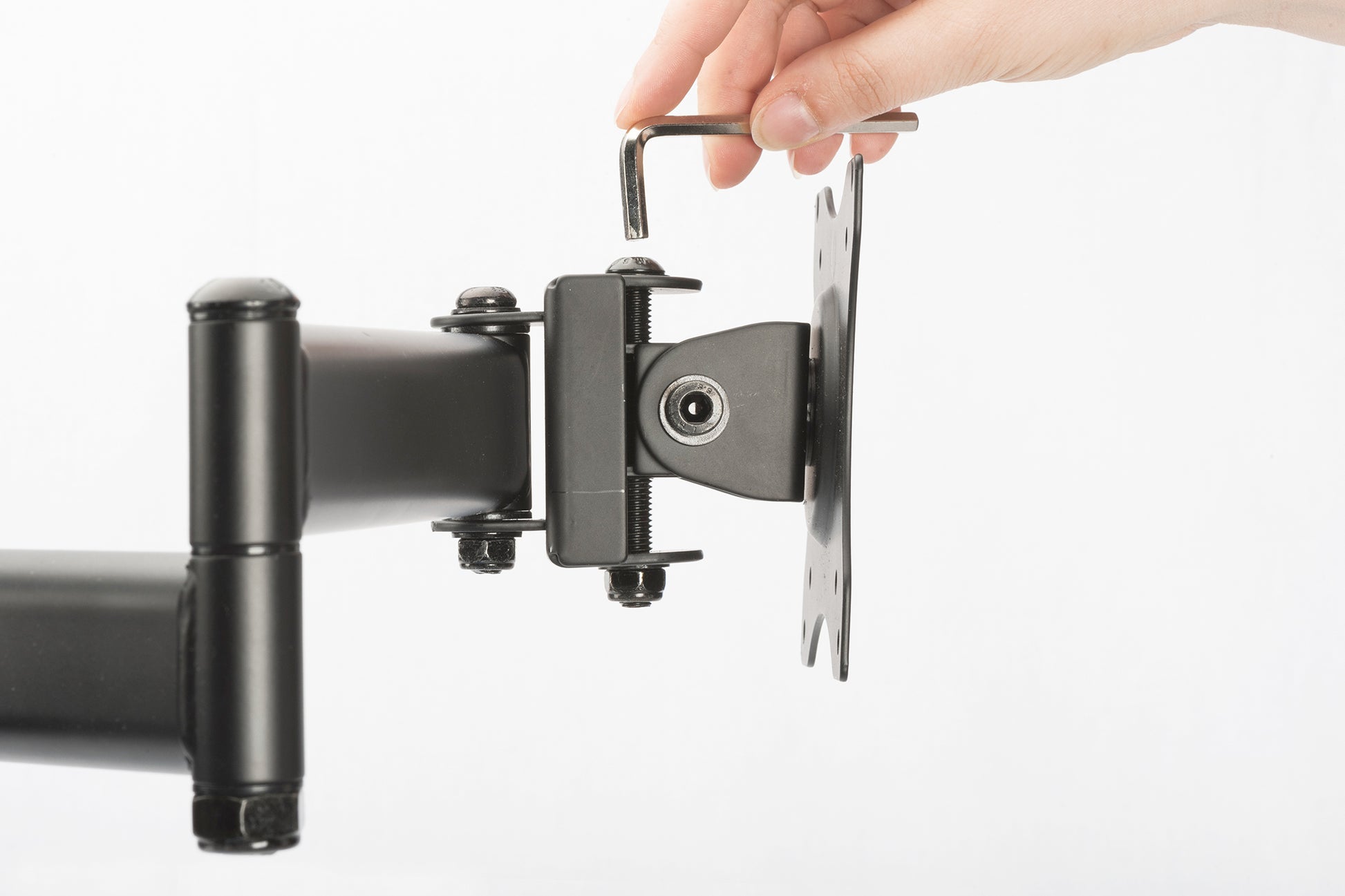 Digitus Tischhalterung, Quad, Tischklemme, bis 27", VESA 75 × 75/100 × 100 mm, 8 kg, Schwarz