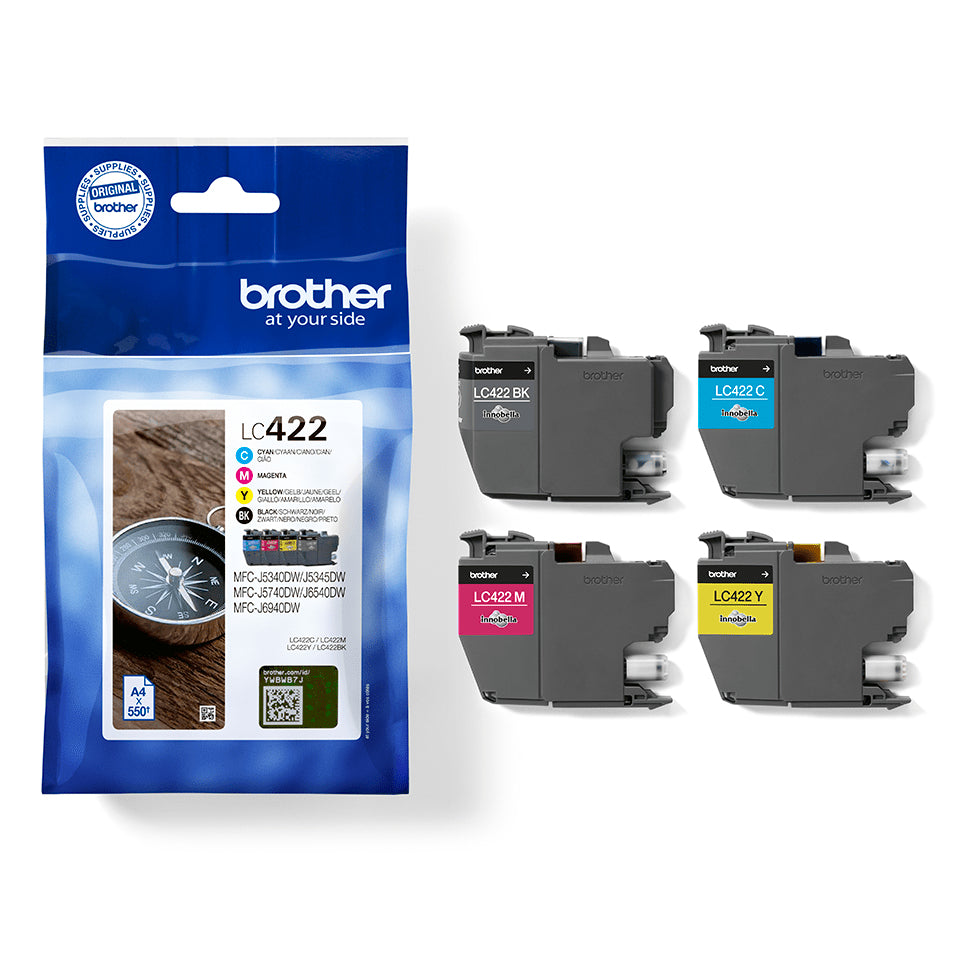 Brother Tintenpatronen-Multipack LC-422VAL, CMYK, Original – für LC-422VAL