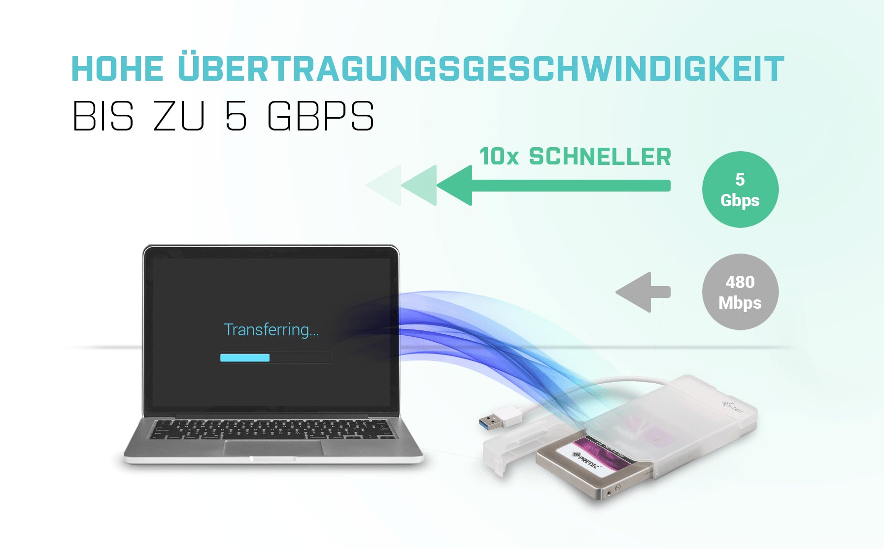 i-tec MySafe USB 3.0 Easy – 1-Bay externes Gehäuse – für 2,5" HDD/SSD, SATA