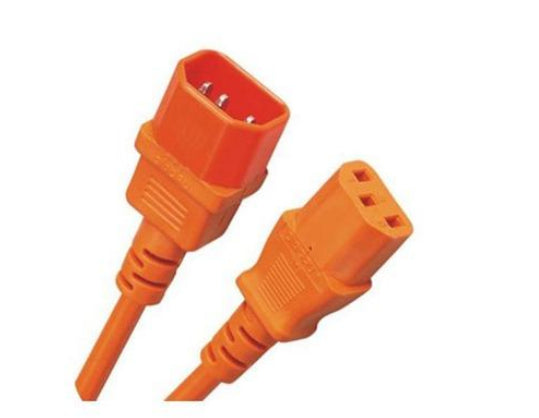 Diggelmann Verlängerungs-Netzkabel 230V 0,5 m – Orange, C14 zu C13