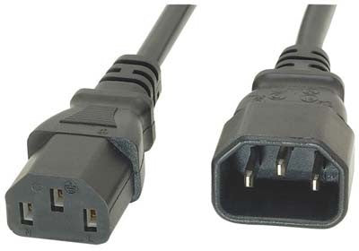 Diggelmann Netzkabel – IEC C14 zu IEC C13, 0,5 m, 250 V/10 A, Schwarz