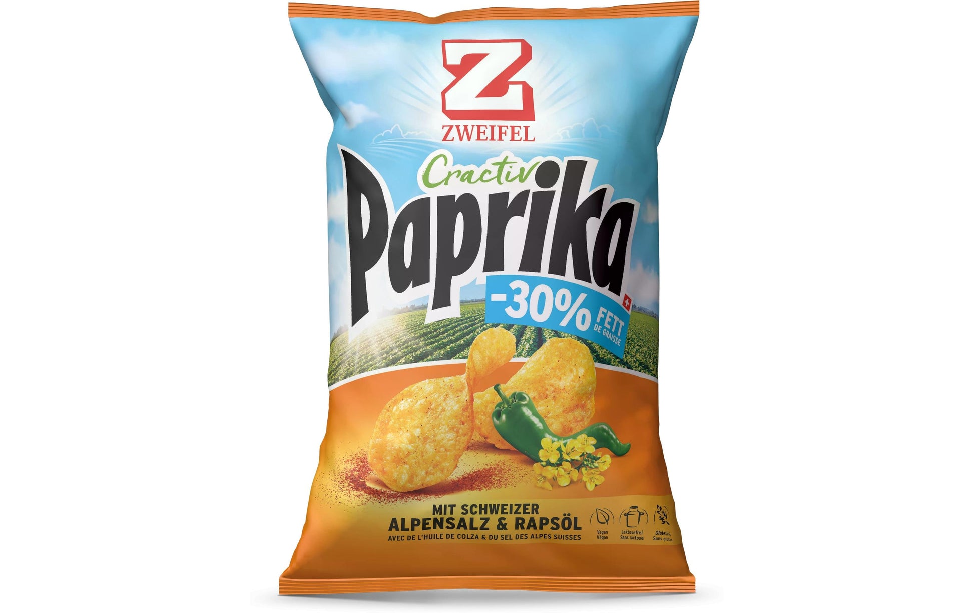 Zweifel Cractiv Chips – Paprika, glutenfrei – 160 g