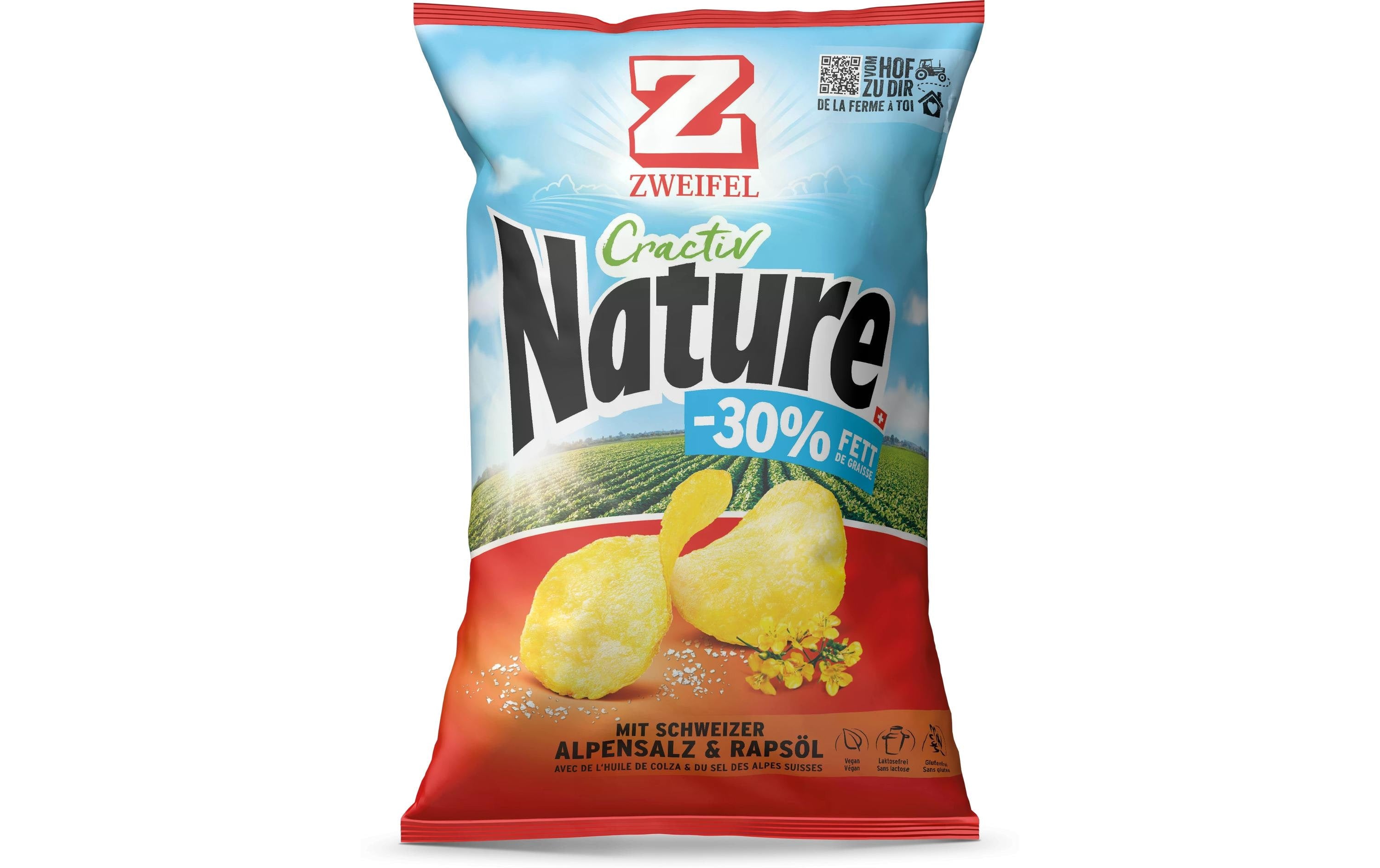 Zweifel Cractiv Chips – gesalzen, glutenfrei – 160 g