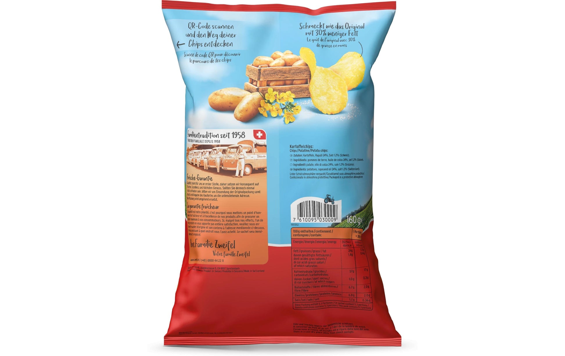 Zweifel Cractiv Chips – gesalzen, glutenfrei – 160 g