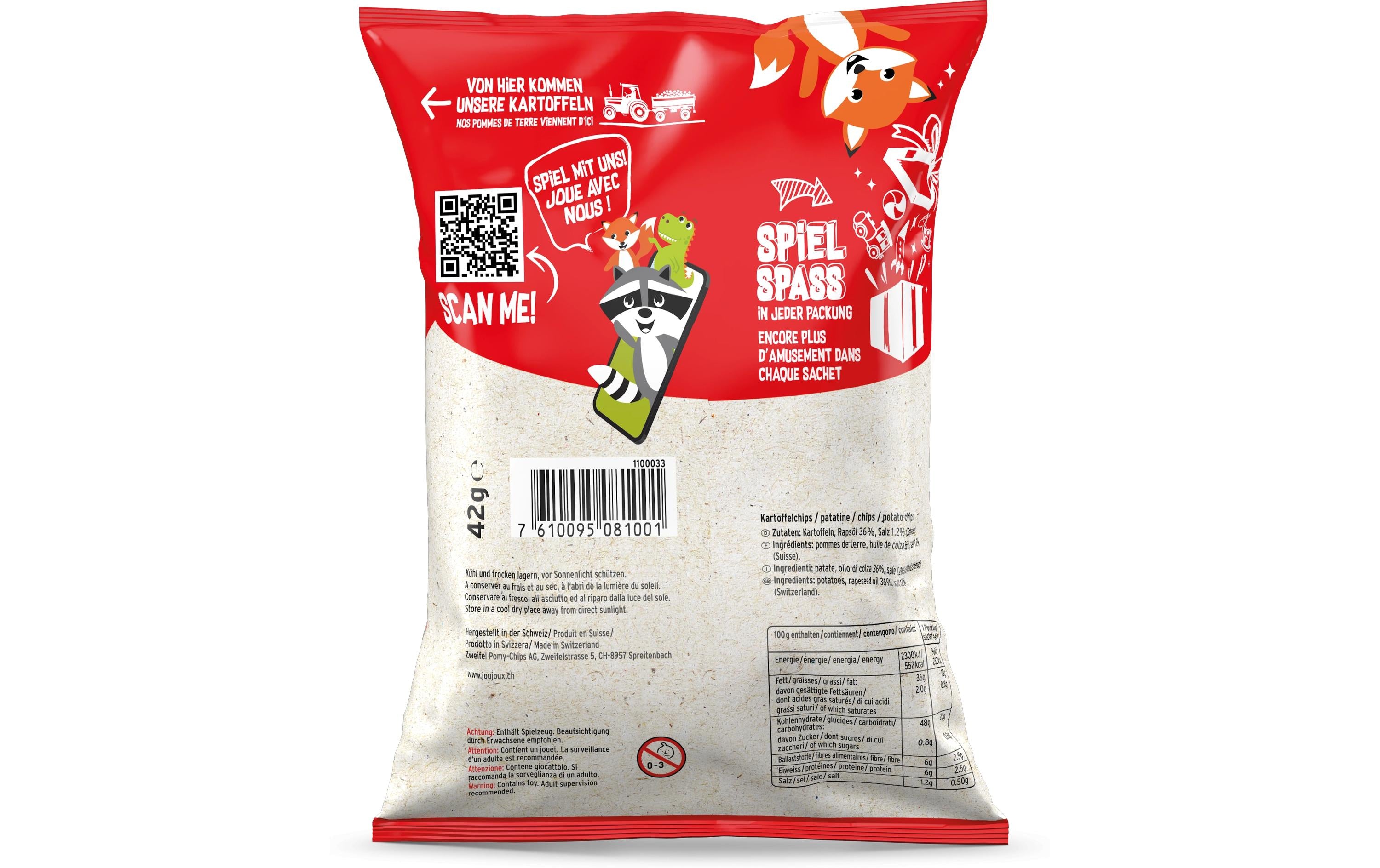 Zweifel JouJoux Chips – Nature, glutenfrei – 42 g