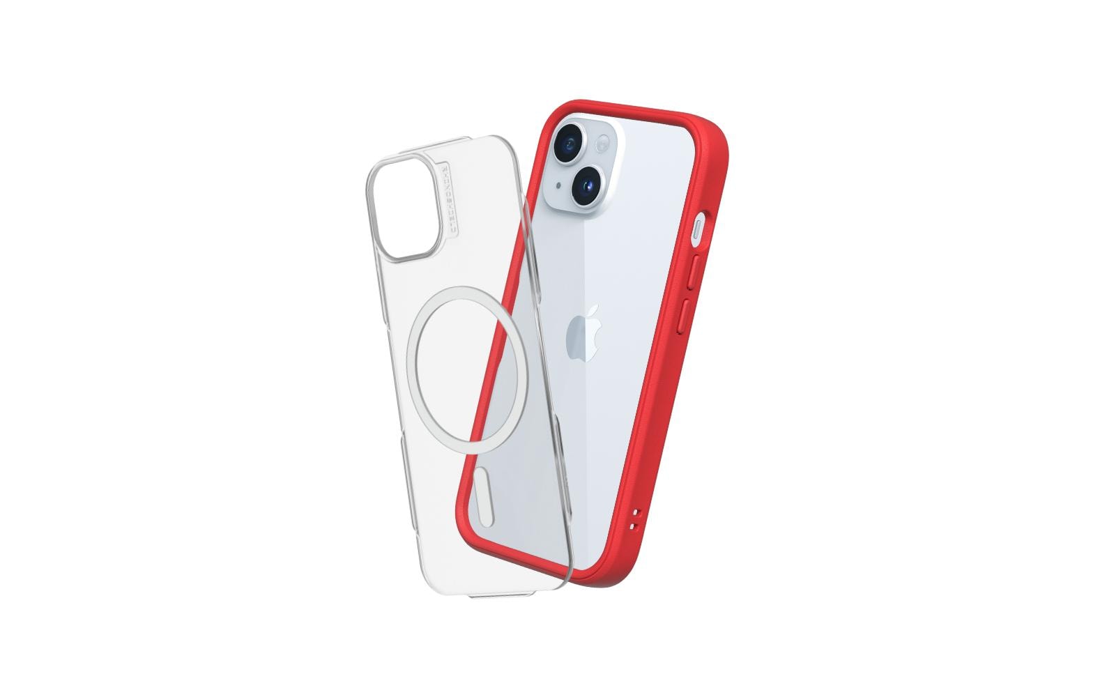 RhinoShield Backcover Mod NX – für Apple iPhone 15 – rot – Kunststoff, MagSafe-kompatibel