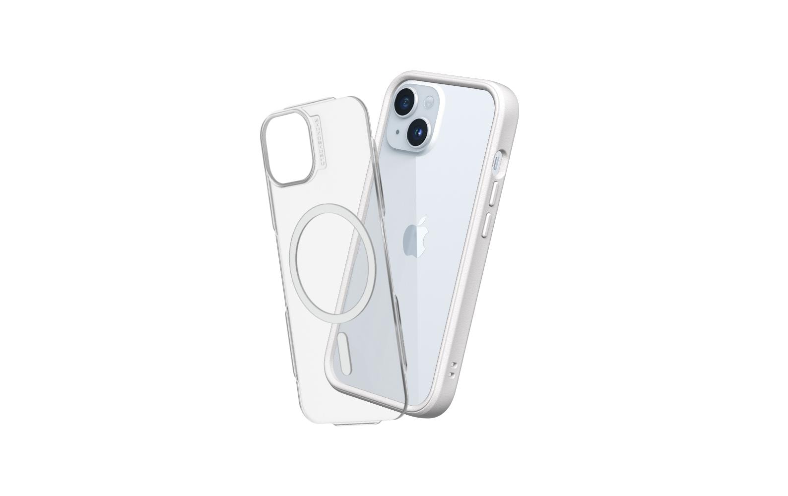 RhinoShield Mod NX Backcover – für Apple iPhone 15 Plus, MagSafe, Recycling-Kunststoff, Weiss