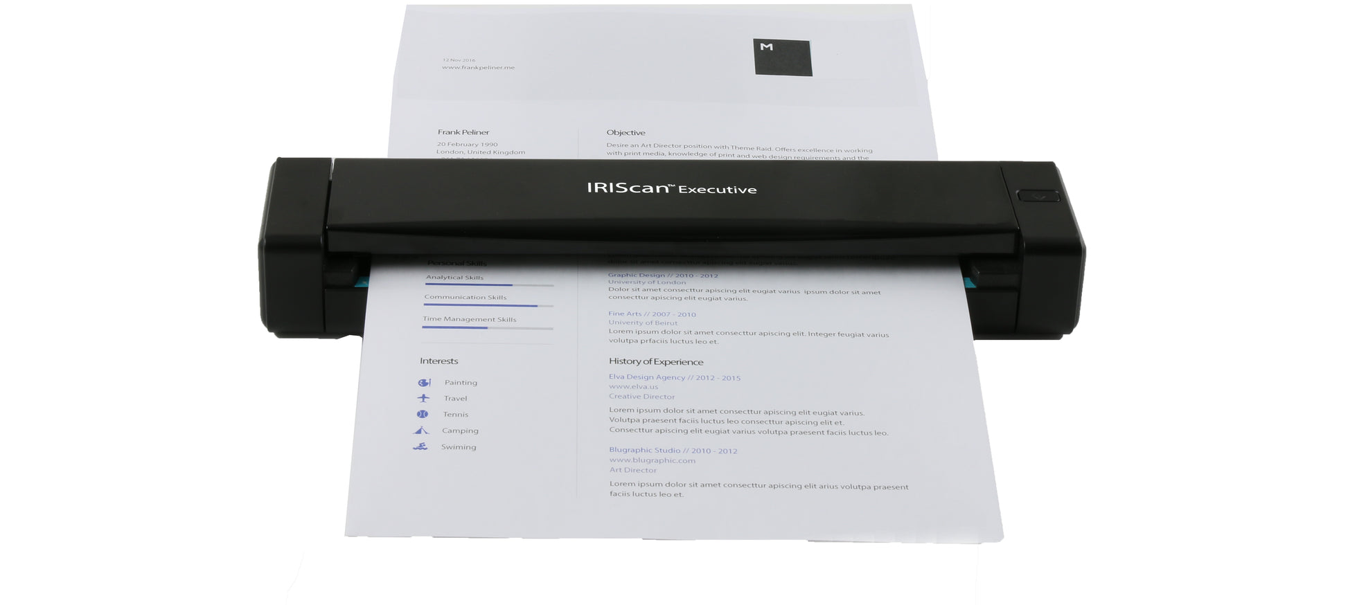 I.R.I.S. IRIScan Executive 4 Duplex – Mobiler Scanner, A4, Duplex