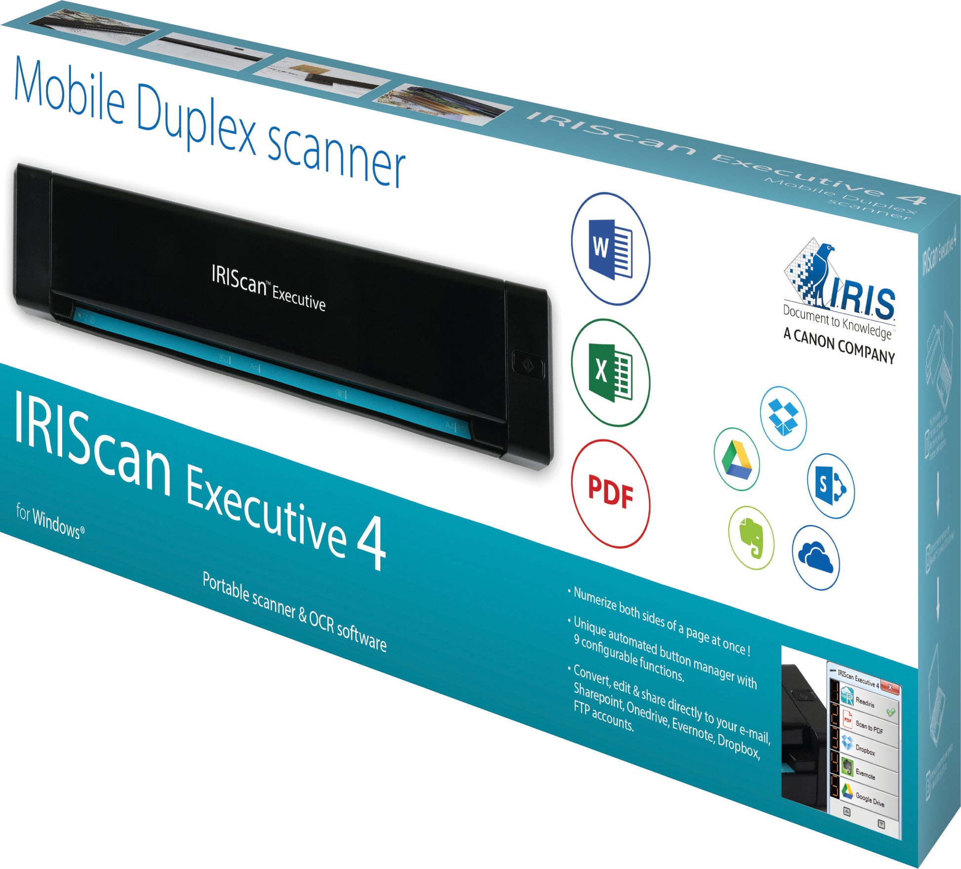 I.R.I.S. IRIScan Executive 4 Duplex – Mobiler Scanner, A4, Duplex