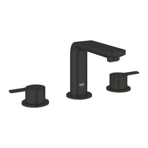GROHE Lineare Badebatterie – Zweigriffarmatur 3-Loch, Metall, Schwarz