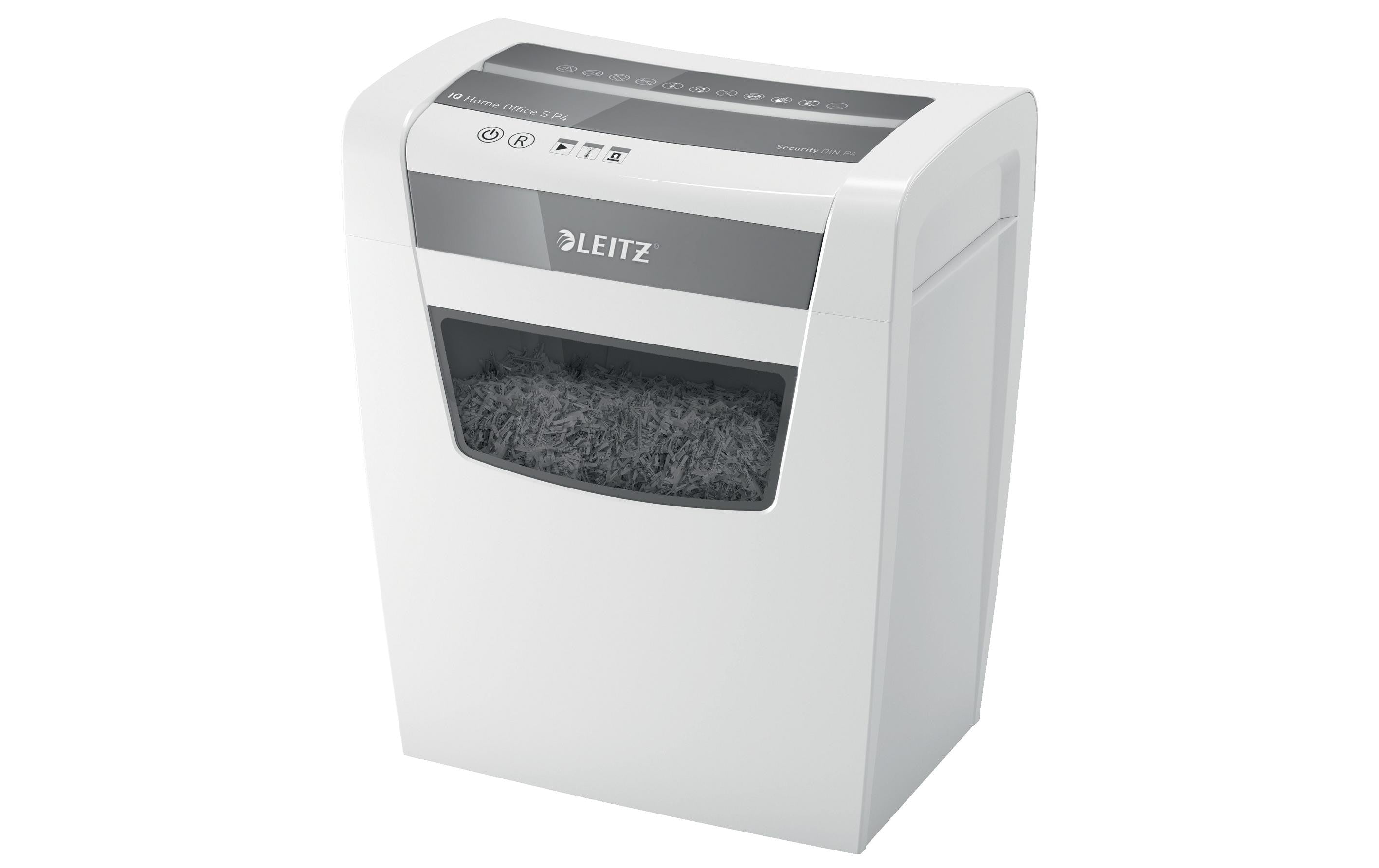 Leitz bürogeräte Leitz IQ Home Office S – Aktenvernichter, DIN P-4, Streifenschnitt 4 × 28 mm, 8 Blatt, 15 l