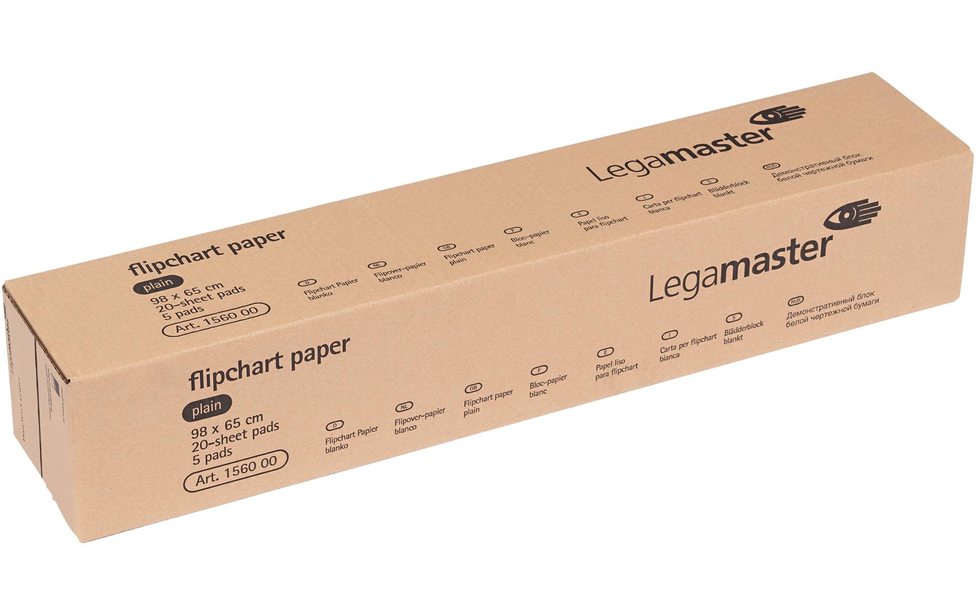 Legamaster Flipchartblock Blanko – 65 × 98 cm, 20 Blatt, 80 g/m², 6-fach Lochung