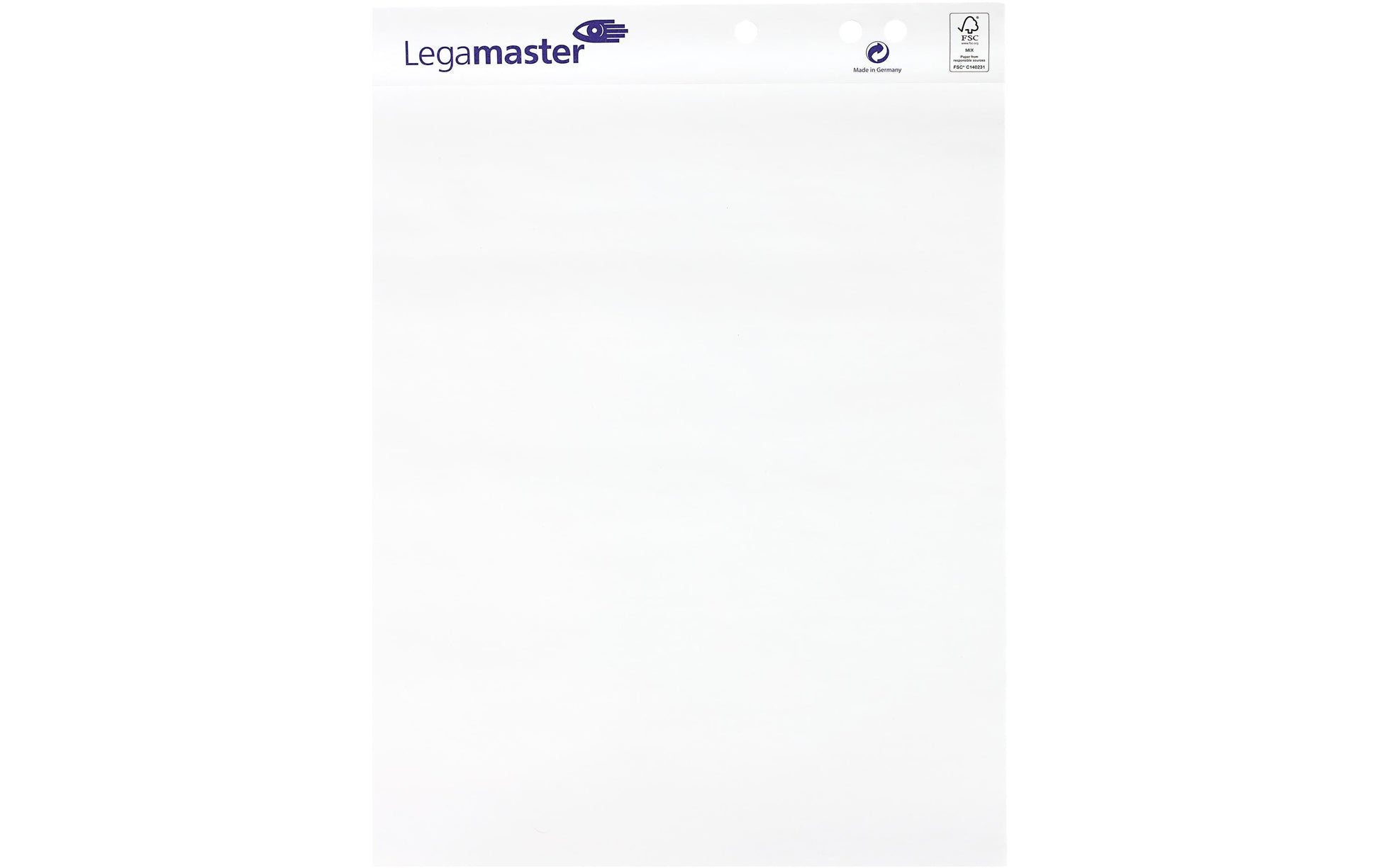 Legamaster Flipchartblock Blanko – 65 × 98 cm, 20 Blatt, 80 g/m², 6-fach Lochung