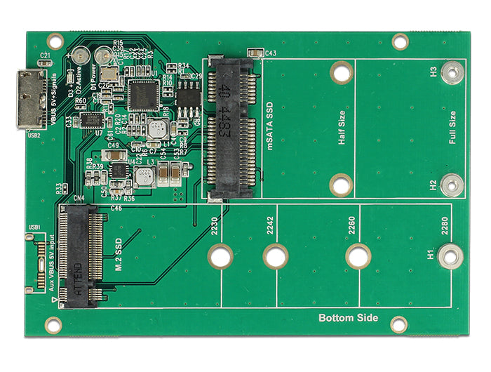 DeLOCK 62731 Gehäuse M.2 Key-B zu USB 3.2 Gen 1 – für mSATA und M.2 SATA, Blau