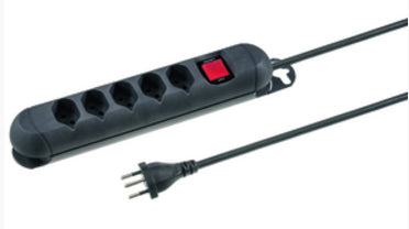 Steffen STEBA STRONG Steckdosenleiste – 5× T13, 3 m, mit Schalter, Schwarz