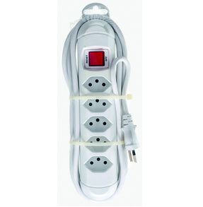 Steffen STEBA STRONG Steckdosenleiste – 5× T13, 3 m, mit Schalter, IP20, Weiss