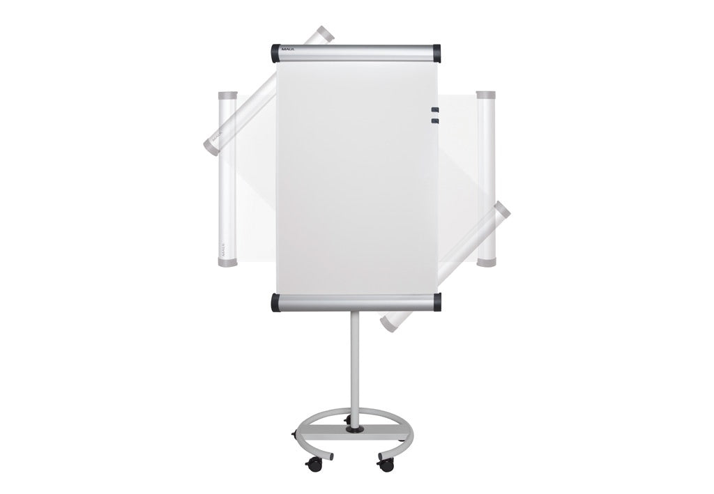 MAULsolid Flip2use Flipchart Mobil Rundfuss, magnetisch – 196 × 136 cm