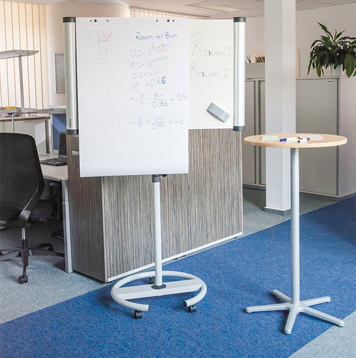 MAULsolid Flip2use Flipchart Mobil Rundfuss, magnetisch – 196 × 136 cm