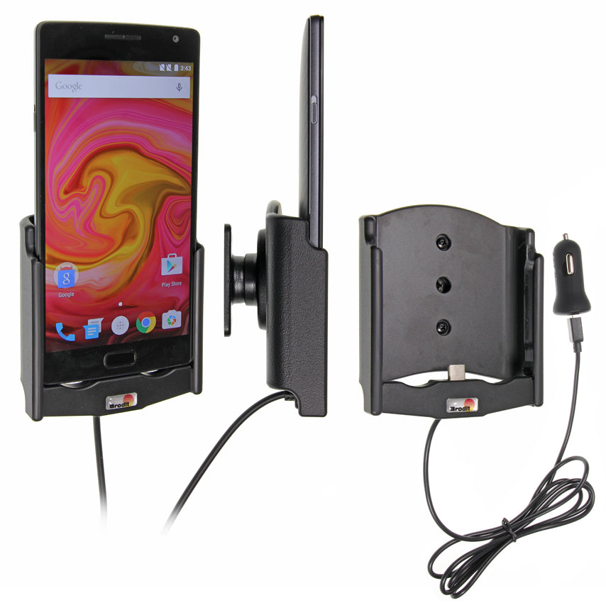 Brodit 521775 Kfz-Ladehalterung – mit Zigarettenanzünder – für OnePlus 2 – Schwarz