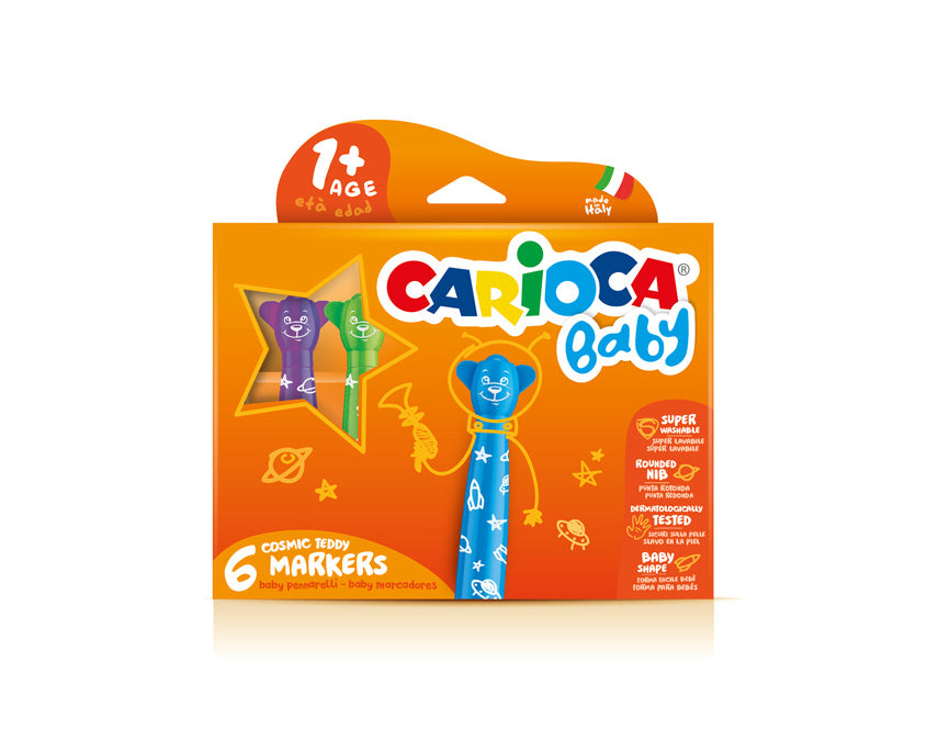 Carioca Baby Teddy Filzstifte – Rundspitze, abwaschbar, 6 Farben