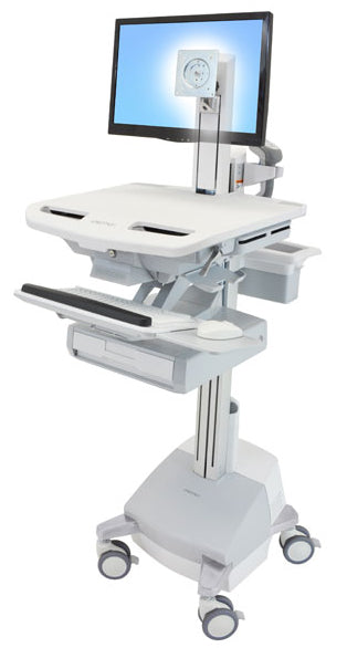 Ergotron StyleView SV44-1311-C – Computerwagen mit LCD-Pivot, 1 Schublade, mit SLA-Akku, bis 24", Grau/Weiss